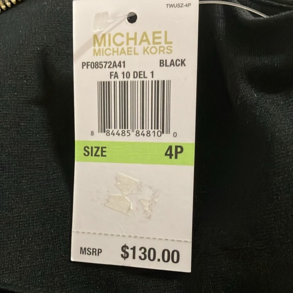 Michael Kors Black Stretch Dress Zipper Accent 4P - Picture 10 of 10